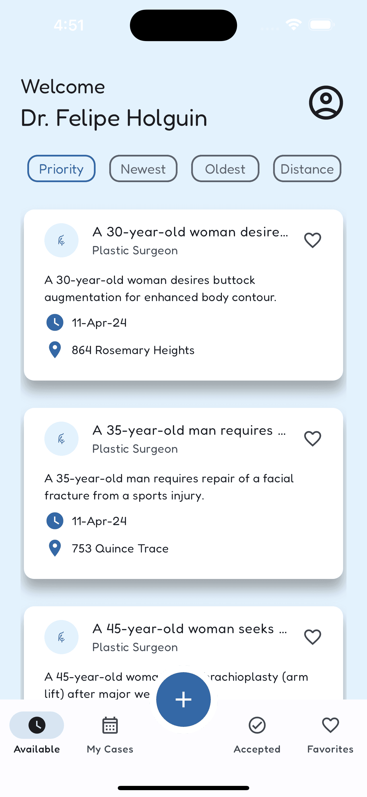 Cases in the AAA Specialist app